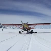 Ski-equipped deHavilland Otter aircraft on Bagley Icefield, Alaska, during NASA’s Operation IceBridge, a previous airborne program.